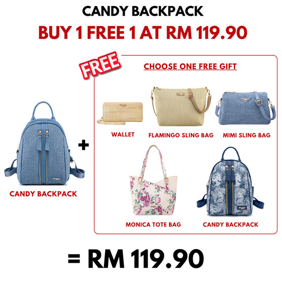 CANDY BACKPACK - RATTAN CB, DENIM BLUE